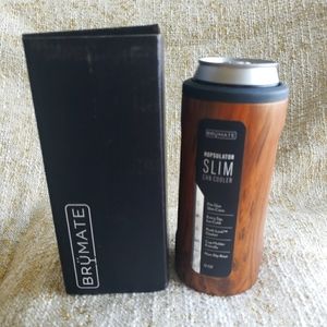 Brumate slim can cooler - walnut